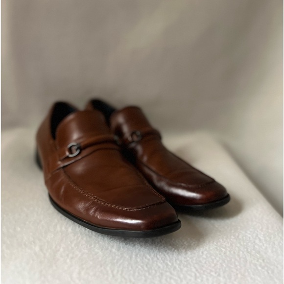 Steve Madden Size 10 1/2 Brown Leather Slip On Mens Shoes - Picture 3 of 16